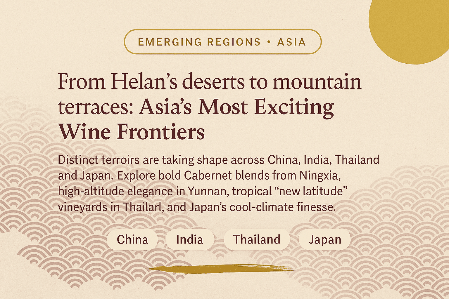 Emerging wine regions of Asia